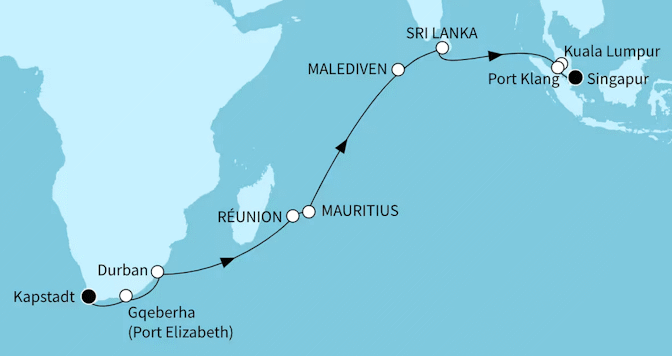 Indischer Ozean mit Mauritius - Mein Schiff 6 vom 06.11.2027 bis 01.12.2027
