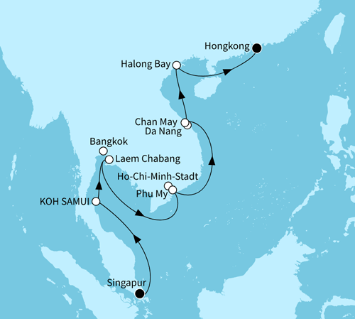 Mein Schiff 6 vom 16.03.2027 bis 30.03.2027, Südostasien und Vietnam - ab Singapur bis Hongkong