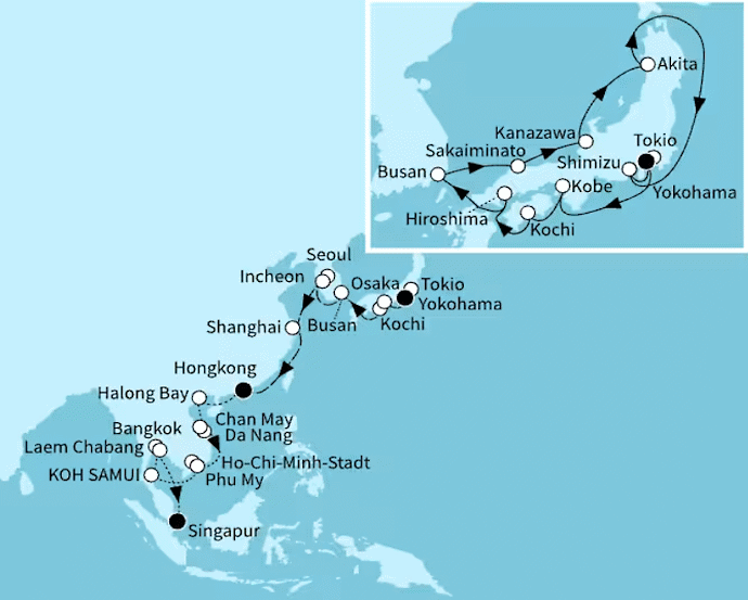 Mein Schiff 6 vom 13.04.2027 bis 26.05.2027, Weltentdecker-Route - ab Tokio bis Singapur