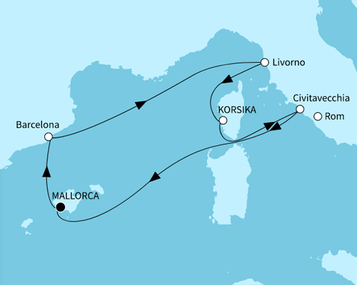 Faszination Mittelmeer, Mein Schiff 7 vom 19.10.2025 bis 26.10.2025