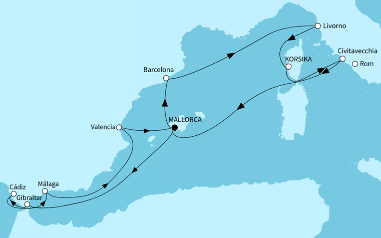 Faszination Mittelmeer intensiv, Mein Schiff 7 vom 19.10.2025 bis 02.11.2025
