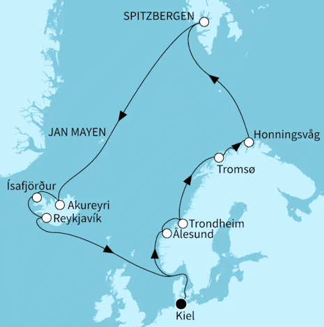 Gro&szlig;e Abwechslung im Hohen Norden, Mein Schiff 7 vom 20.07.2027 bis 06.08.2027