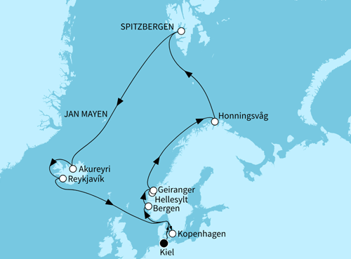 27.07.2026 bis 13.08.2026, Mein Schiff 7 von TUI Cruises - Große Abwechslung im Hohen Norden ab Kiel