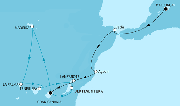 Kanaren, Madeira und marokkanisches Flair, Mein Schiff 7 vom 29.10.2026 bis 12.11.2026