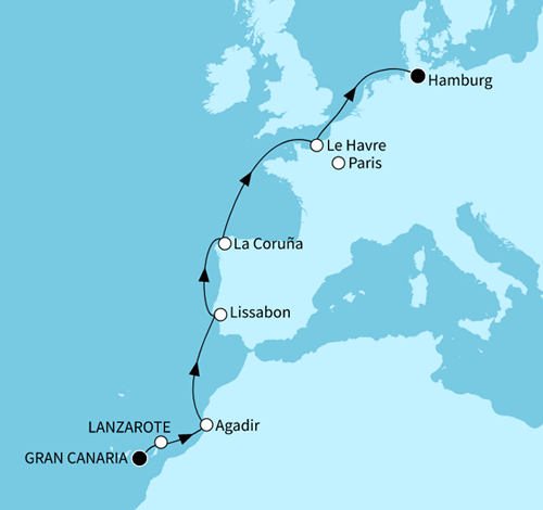 Marokkanisches Flair und Europas Westküste, Mein Schiff 7 vom 27.04.2026 bis 08.05.2026