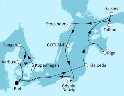 Metropolen der Ostsee intensiv, Mein Schiff 7 vom 08.08.2027 bis 22.08.2027