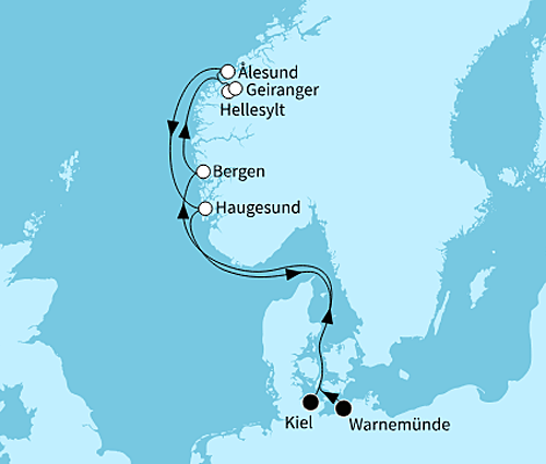 Naturwunder Fjordland mit der Mein Schiff 7 vom 08.06.2026 bis 15.06.2026, TUI Cruises