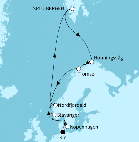 Sehnsuchtsziel Spitzbergen, Mein Schiff 7 vom 29.06.2027 bis 13.07.2027