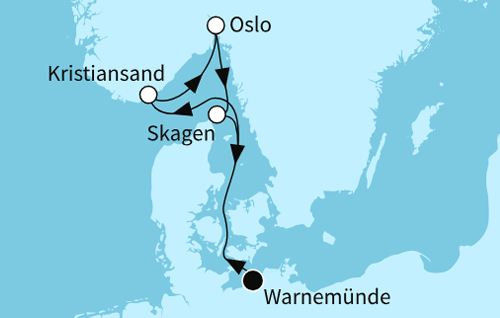 Zu Besuch in Norwegens Städten mit der Mein Schiff 7 vom 02.06.2026 bis 08.06.2026, TUI Cruises