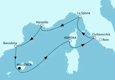 H&ouml;hepunkte des Westlichen Mittelmeers ab/bis Palma, Mein Schiff Flow im Sommer 2027
