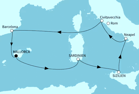 Italiens Sonnenseiten ab/bis Palma, Mein Schiff Flow vom 14.07.2027 bis 23.07.2027