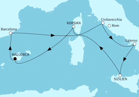 Italiens Sonnenseiten ab/bis Palma, Mein Schiff Flow vom 26.09.2027 bis 06.10.2027