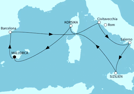 Italiens Sonnenseiten ab/bis Palma, Mein Schiff Flow vom 27.09.2027 bis 06.10.2027