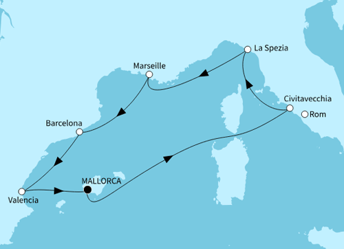 Kultur und Natur am Mittelmeer, Mein Schiff Flow vom 16.08.2026 bis 25.08.2026