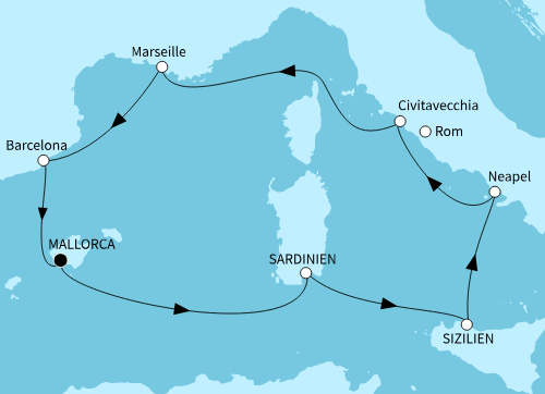 Metropolen des westlichen Mittelmeers, Mein Schiff Flow vom 03.09.2026 bis 13.09.2026