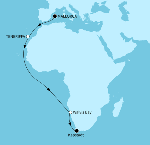 Namibia und Südafrika intensiv, Mein Schiff Flow vom 04.10.2026 bis 23.10.2026