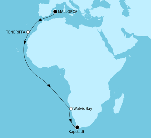 Namibia und Südafrika intensiv, Mein Schiff Flow vom 05.10.2026 bis 24.10.2026