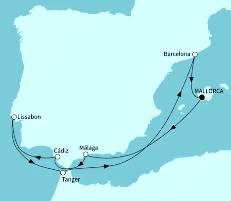 Sonniges Iberien und Marokko ab Kapstadt bis Palma, Mein Schiff Flow vom 28.05.2027 bis 07.06.2027
