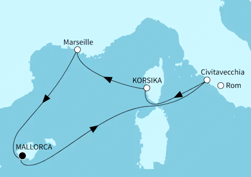 Willkommensreise mit Korsika, Mein Schiff Flow vom 25.06.2026 bis 02.07.2026