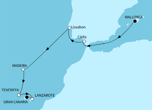 Atlantikinseln und Iberische Schönheiten, Mein Schiff Relax vom 24.10.2025 bis 02.11.2025