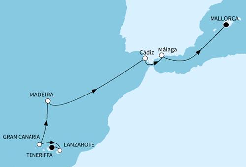 Atlantikinseln und Spaniens Sonnenküste, Mein Schiff Relax vom 17.04.2026 bis 26.04.2026