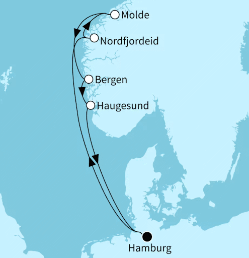 Fjordland Norwegen ab/bis Hamburg, Mein Schiff Relax vom 22.08.2027 bis 29.08.2027