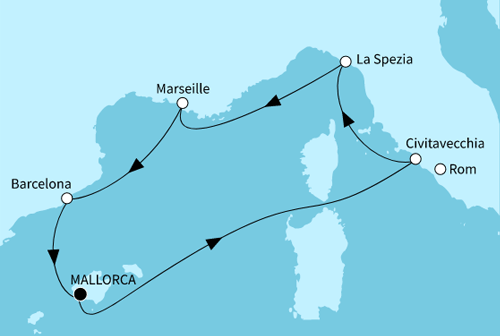 Höhepunkte des Westlichen Mittelmeers, Mein Schiff Relax vom 07.10.2025 bis 15.10.2025