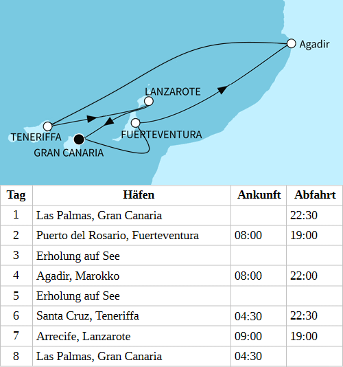 Kanaren mit Marokko ab/bis Las Palmas, Mein Schiff Relax vom 26.03.2028 bis 02.04.2028