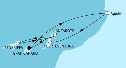 Kanaren mit Marokko ab Las Palmas auf Gran Canaria, Mein Schiff Relax am 22.11.2026, 06.12.2026, 20.12.2026 und 17.01.2027