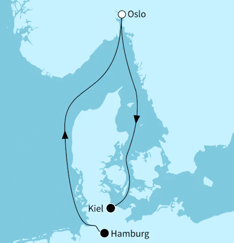 Kurzreise Oslo ab Hamburg bis Kiel, Mein Schiff Relax vom 20.06.2027 bis 24.06.2027
