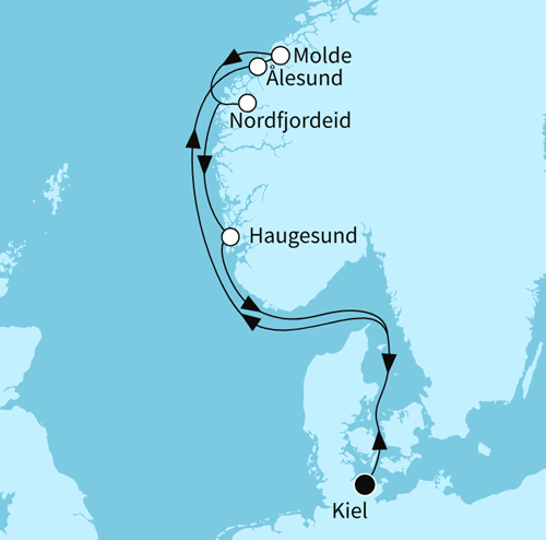 Norwegen mit Alesund, Mein Schiff Relax vom 23.08.2026 bis 30.08.2026