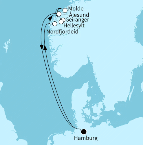 Norwegen mit Geirangerfjord ab/bis Hamburg, Mein Schiff Relax vom 29.08.2027 bis 05.09.2027