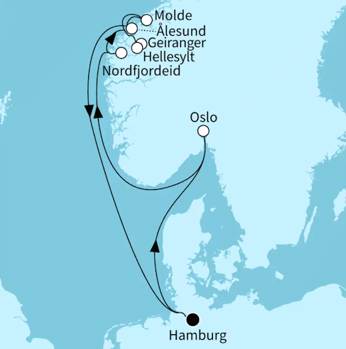 Norwegens Fjordwelten ab/bis Hamburg, Mein Schiff Relax vom 02.08.2027 bis 11.08.2027