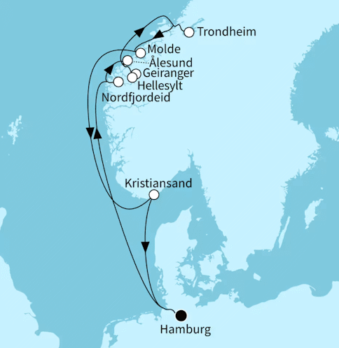Norwegens Fjordwelten ab/bis Hamburg, Mein Schiff Relax vom 11.08.2027 bis 22.08.2027