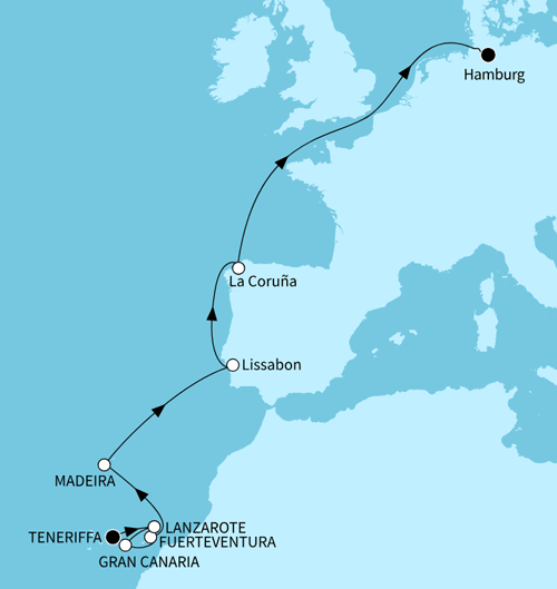 Perlen des Atlantiks, Mein Schiff Relax vom 23.04.2027 bis 05.05.2027