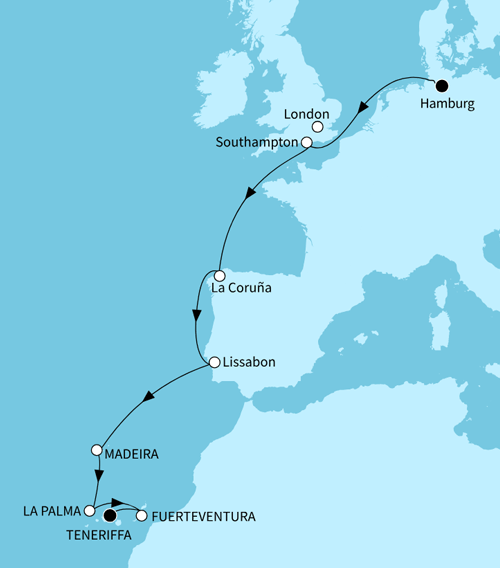 Perlen des Atlantiks, Mein Schiff Relax vom 01.11.2026 bis 13.11.2026